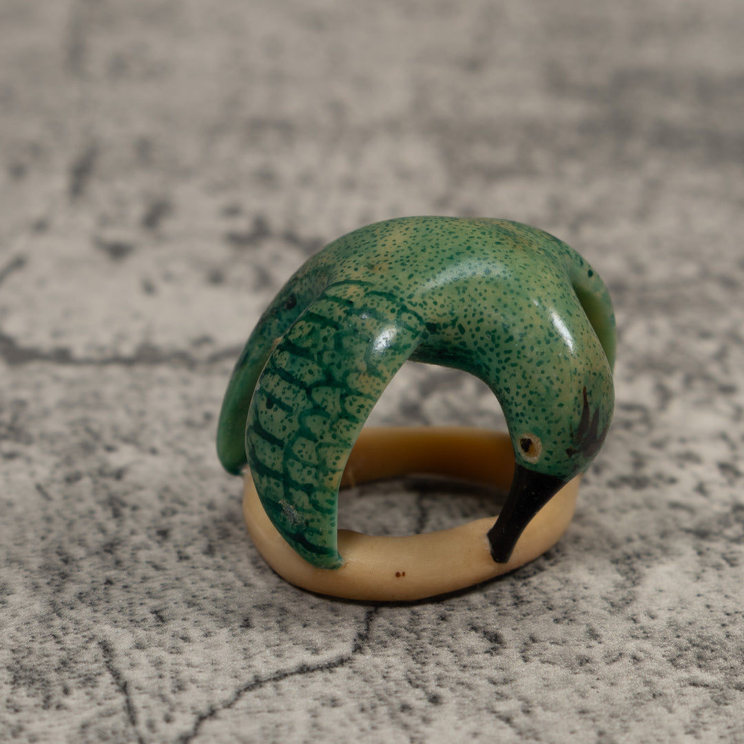 Vintage Hummingbird Tagua Carving