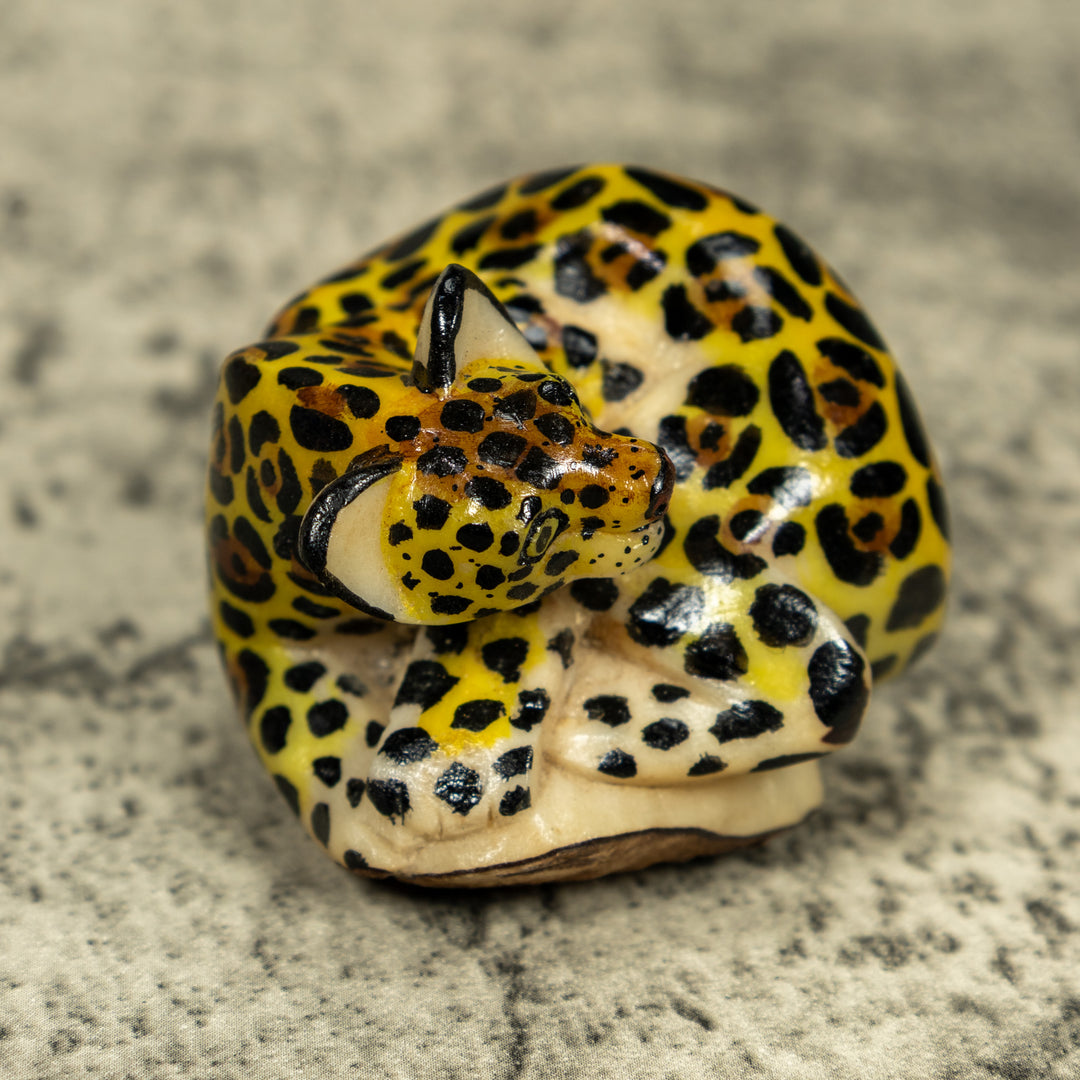 Jaguar Cat Tagua Carving