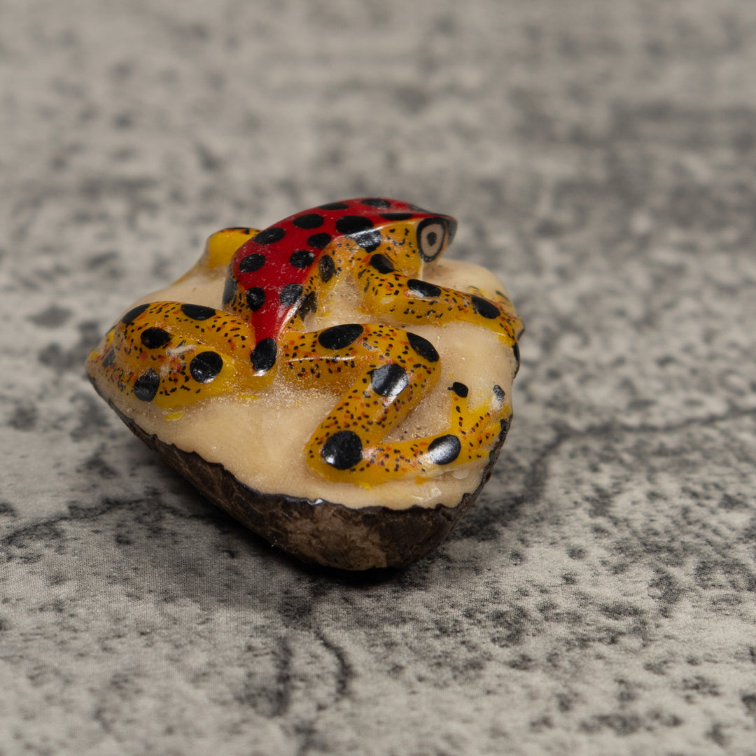 Vintage Poison Dart Frog Tagua Carving