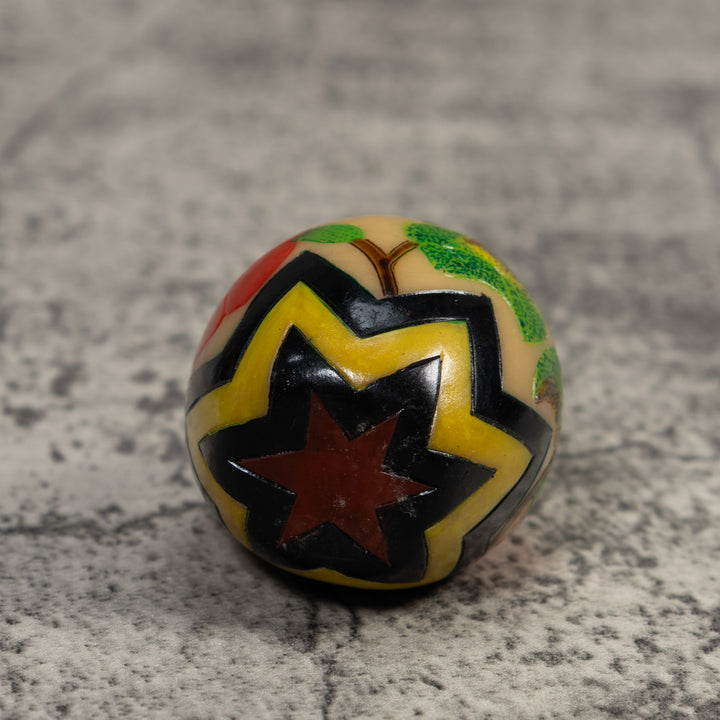 Vintage Vase Hollow And painted Design Tagua Carving