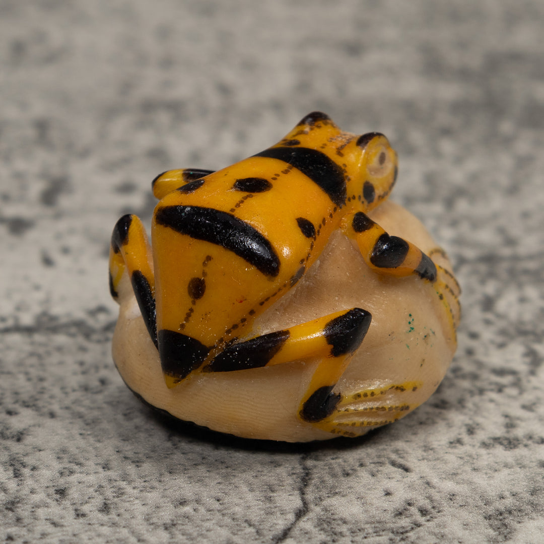 Vintage Golden Frog Tagua Carving