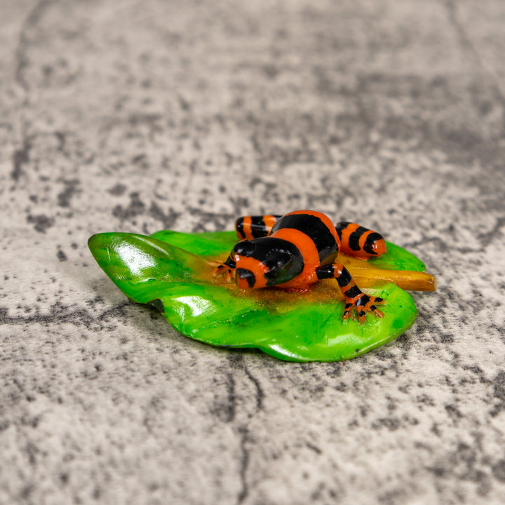 Orange And Black Poison Dart Frog Tagua Carving