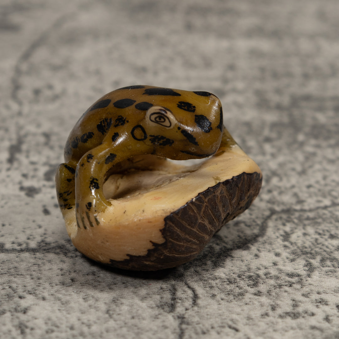 Vintage Frog Tagua Carving