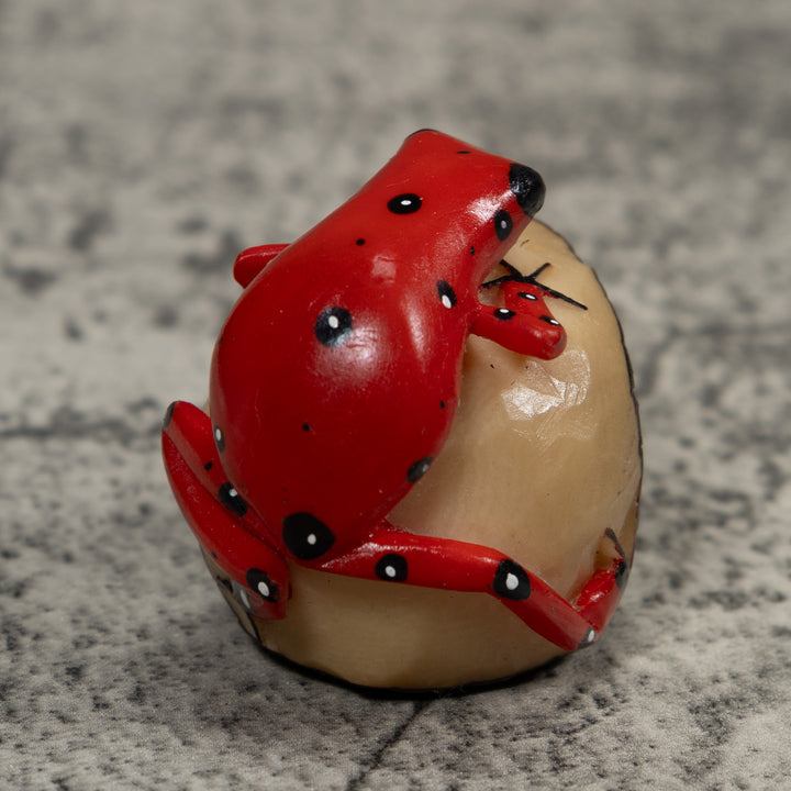 Vintage Red Poison Dart Frog Tagua Carving