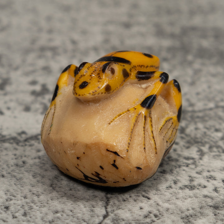 Vintage Golden Frog Tagua Carving