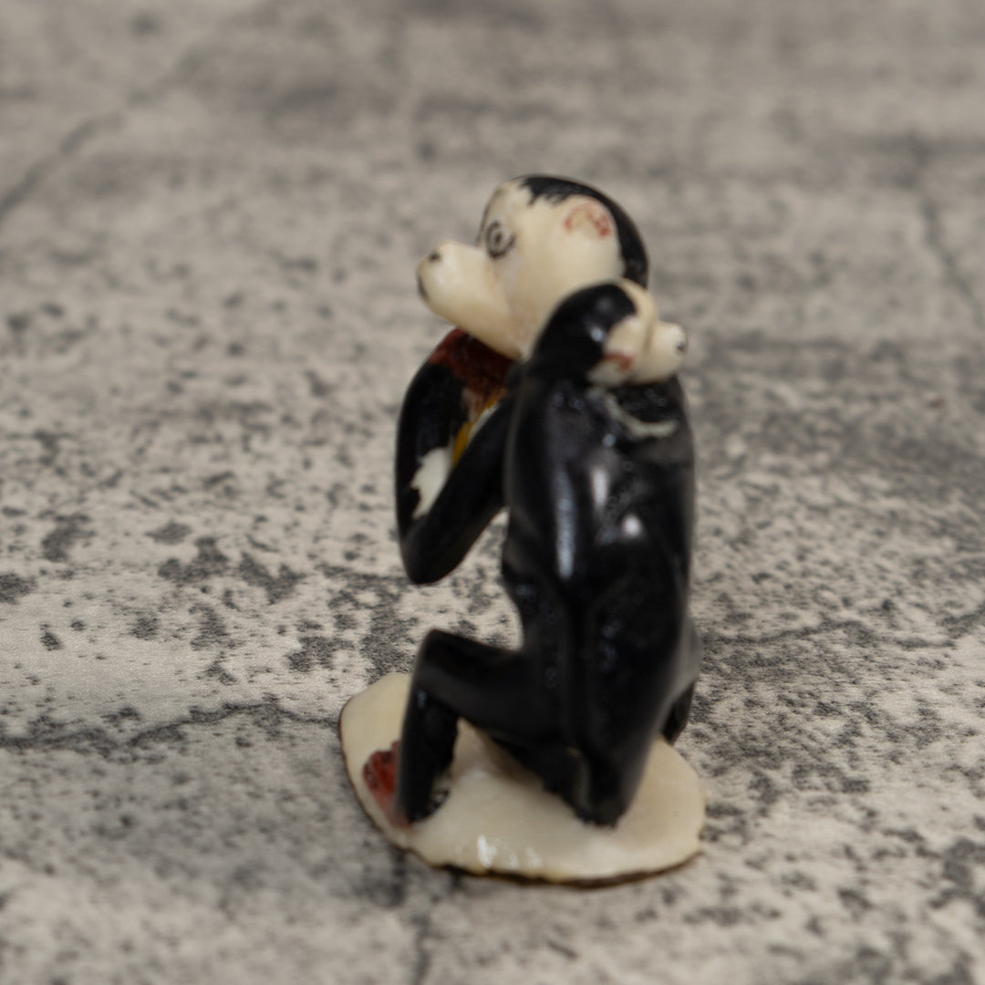 White Face Monkey With Infant Tagua Carving