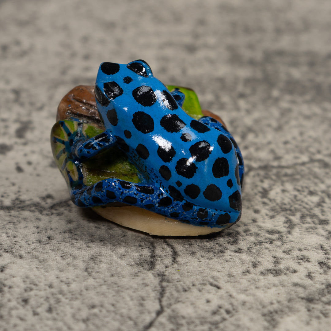 Blue Poison Dart Frog Tagua Carving