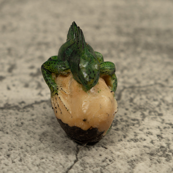 Vintage Iguana Lizard Reptile Tagua Carving