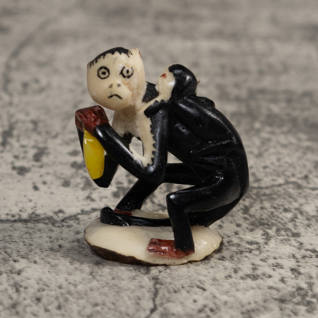 White Face Monkey With Infant Tagua Carving