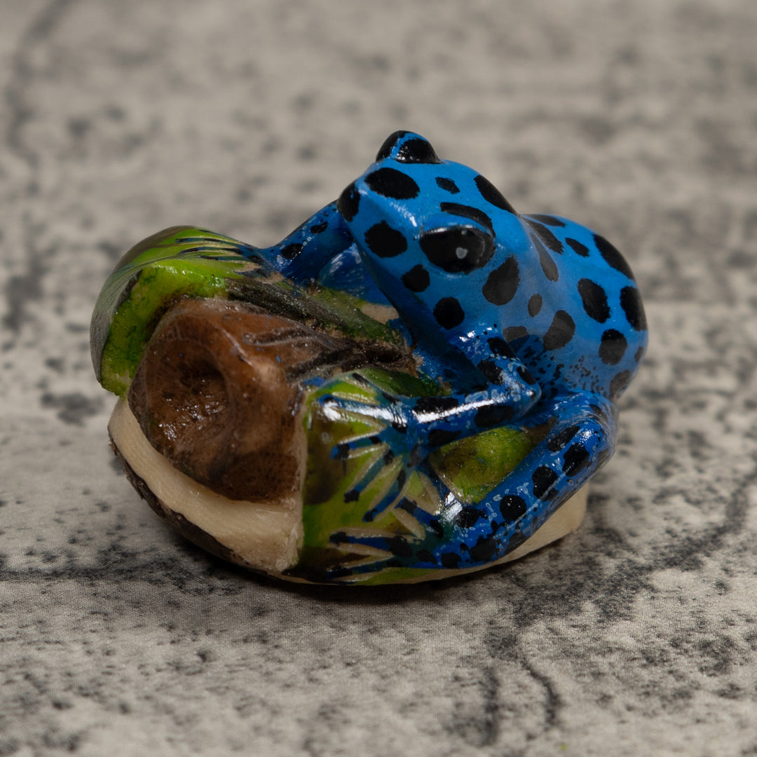 Blue Poison Dart Frog Tagua Carving