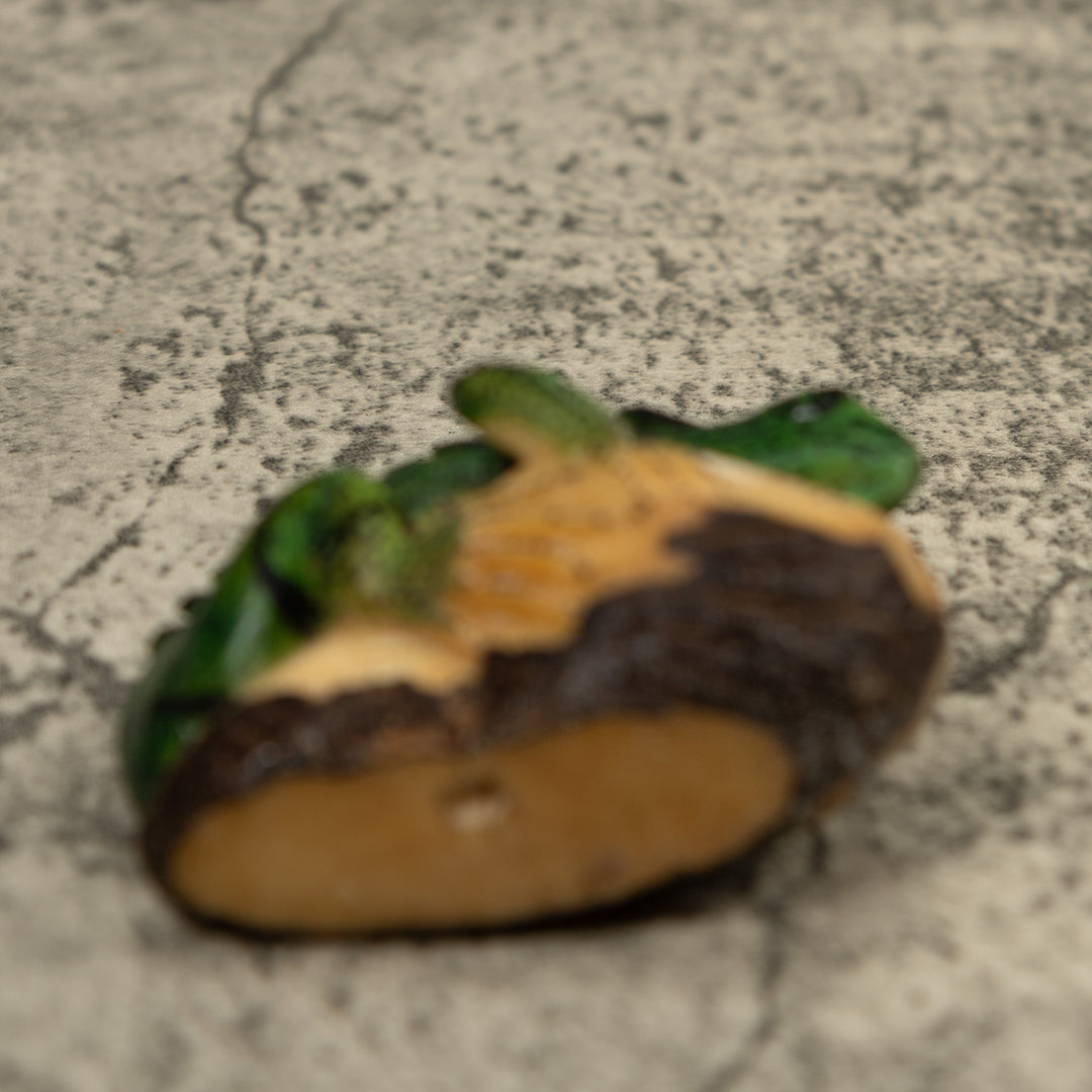 Vintage Iguana Lizard Reptile Tagua Carving