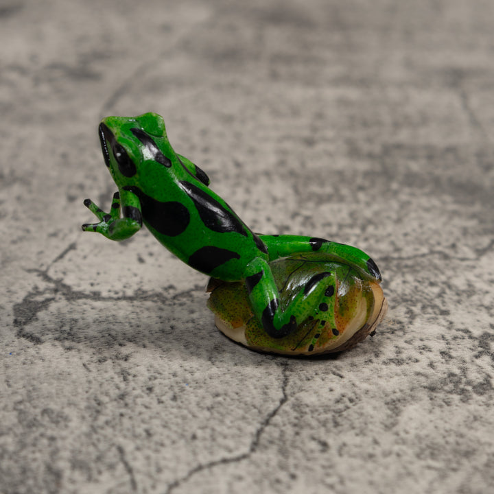 Green And Black Poison Dart Frog Tagua Carving