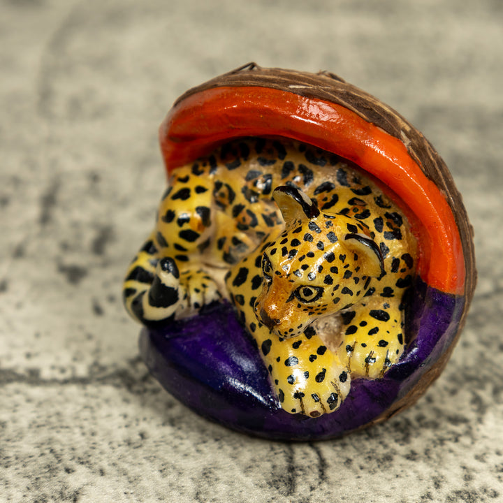 Clemson Purple And Orange Tiger Tagua Carving