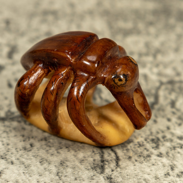 Vintage Brown Ant Insect Tagua Carving