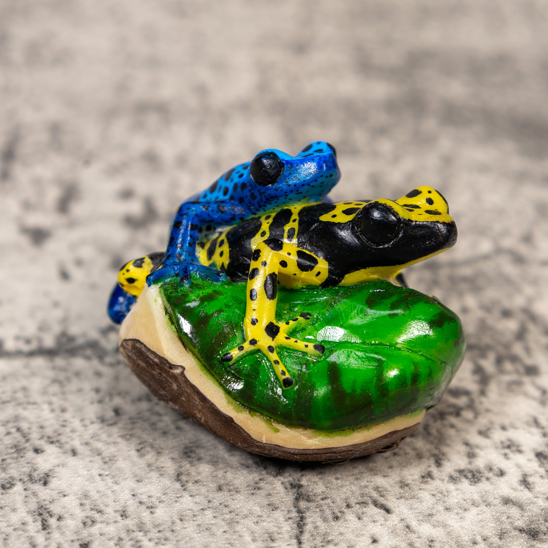 Two Poison Dart Frog Tagua Carving