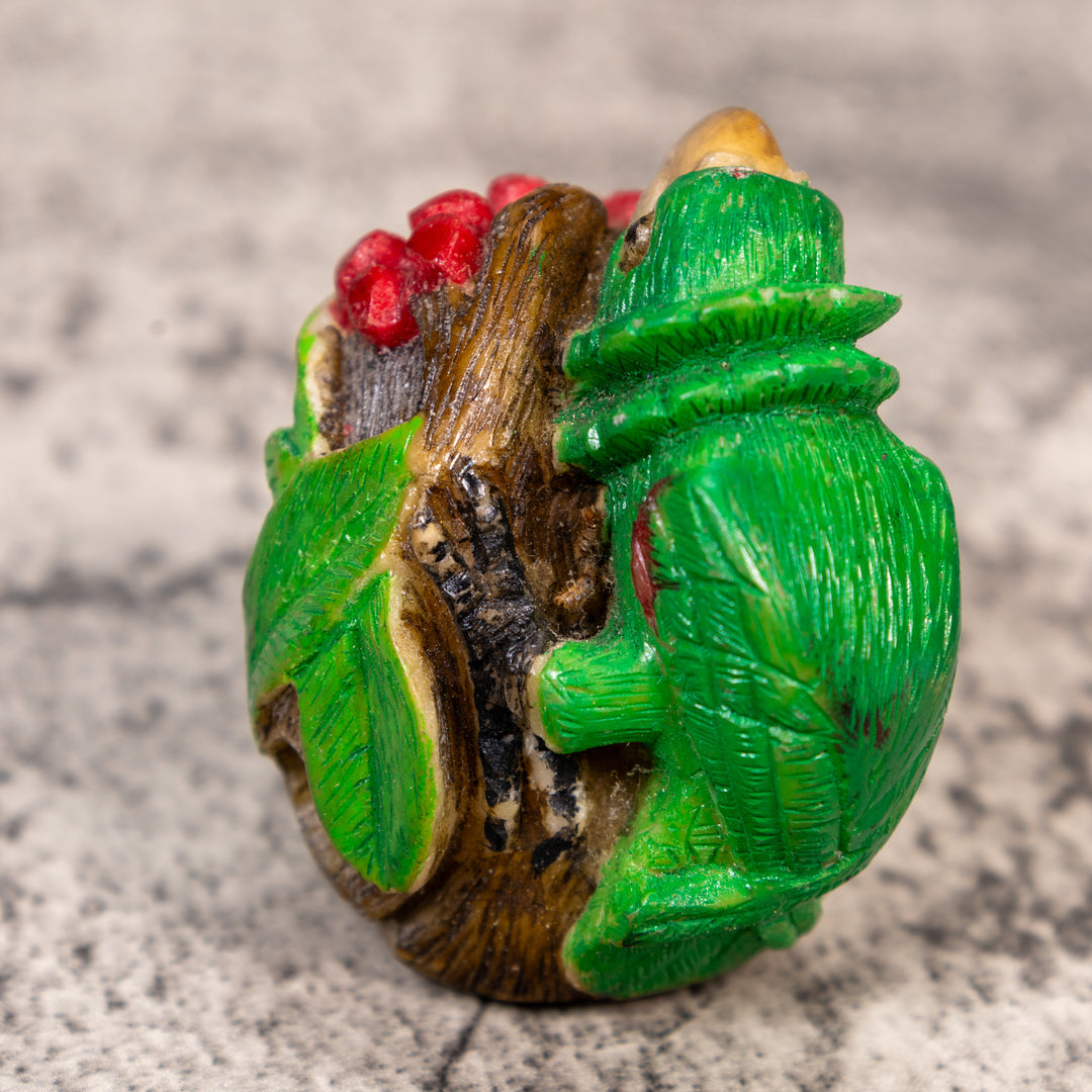 Green Parrot Bird Tagua Carving