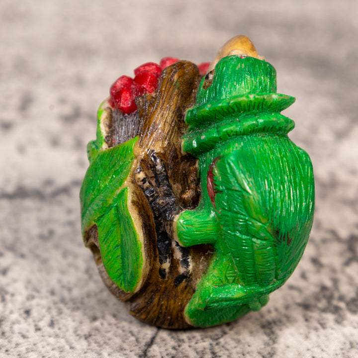 Green Parrot Bird Tagua Carving