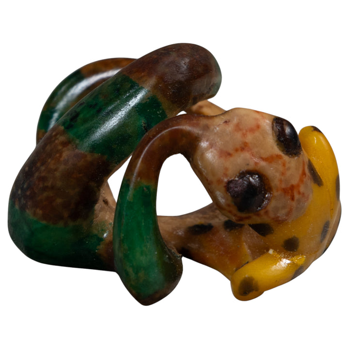 Vintage Snake Eating Frog Tagua Carving