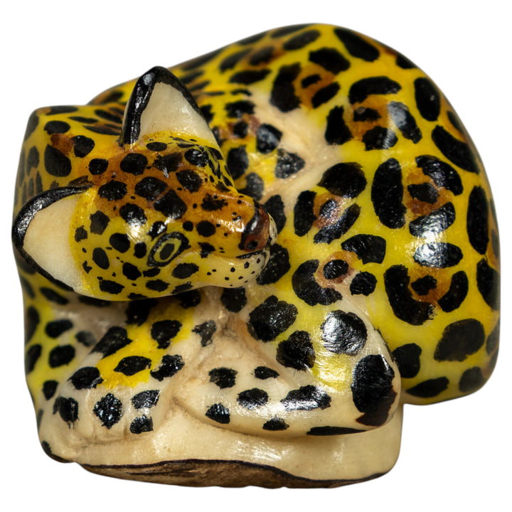 Jaguar Cat Tagua Carving