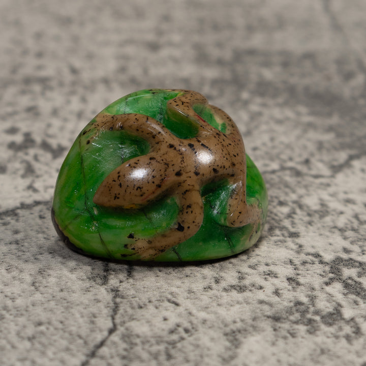 Vintage Gecko Scarf Ring Tagua Carving