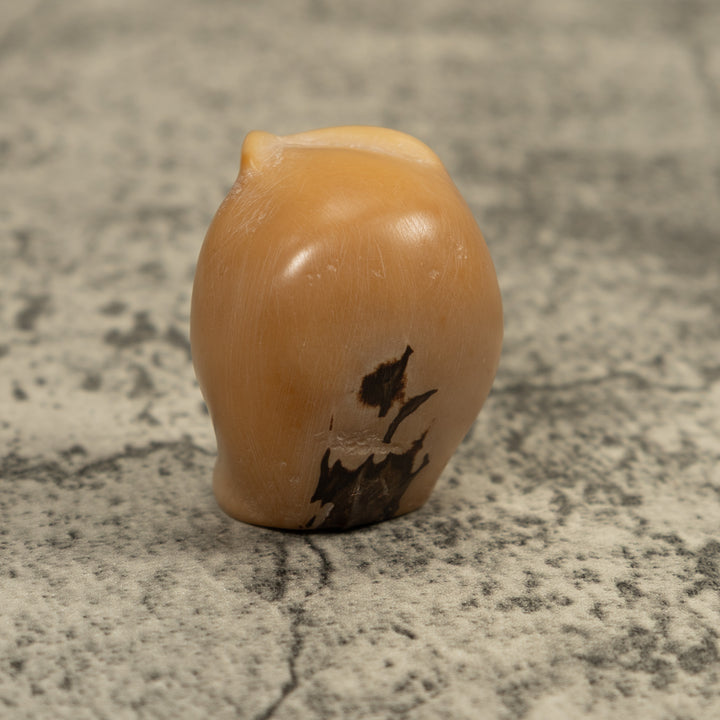 Vintage Natural White Owl Bird Tagua Carving