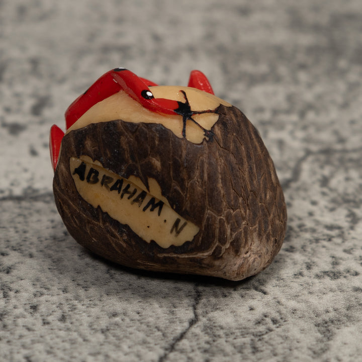 Vintage Red Poison Dart Frog Tagua Carving