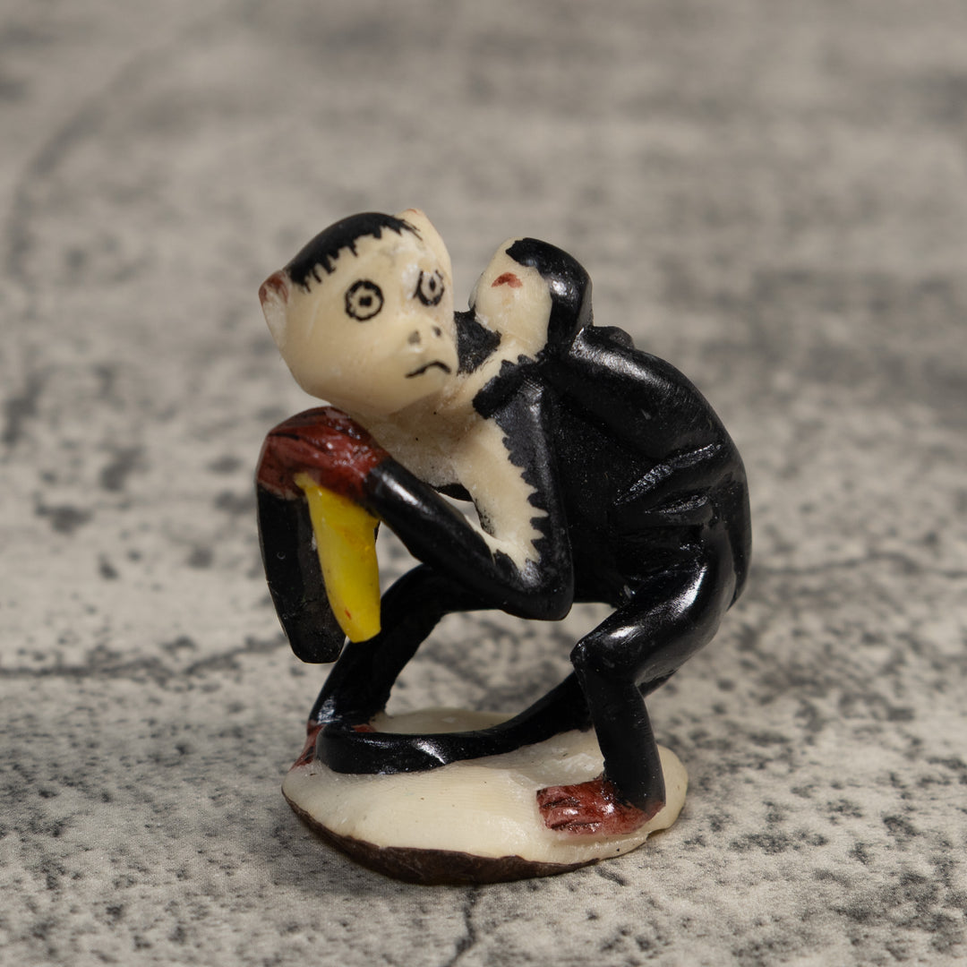 White Face Monkey With Infant Tagua Carving