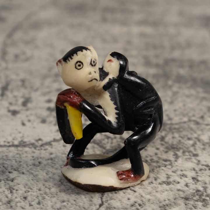 White Face Monkey With Infant Tagua Carving