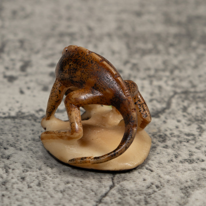 Vintage Black And Brown Iguana Lizard Tagua Carving