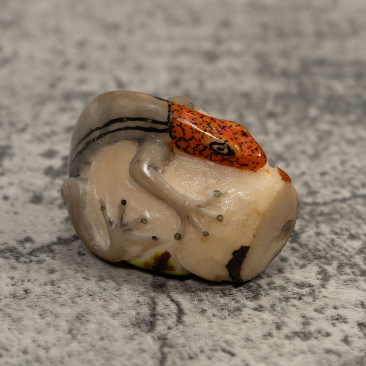 Redhead Gecko Lizard Reptile Tagua Carving