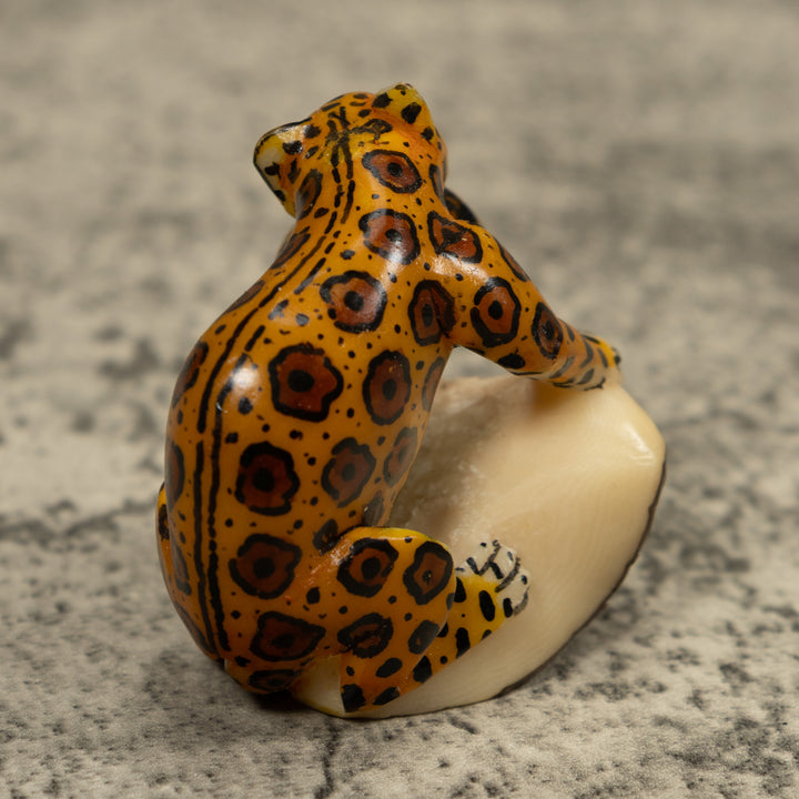 Jaguar Cat With Cub Tagua Carving