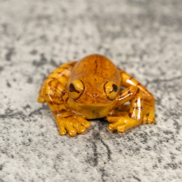 Free-Standing Brown Frog Tagua Carving
