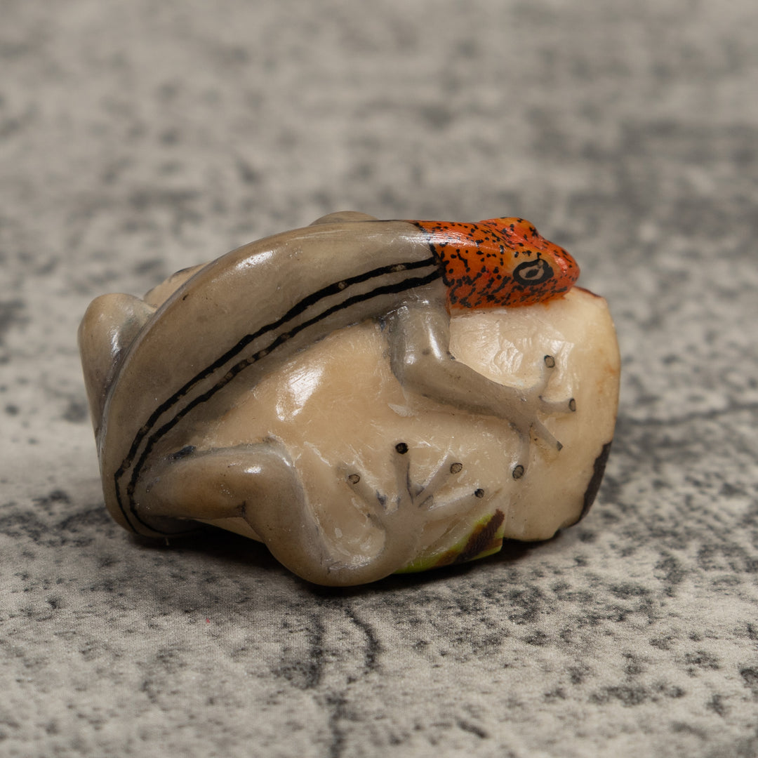 Redhead Gecko Lizard Reptile Tagua Carving