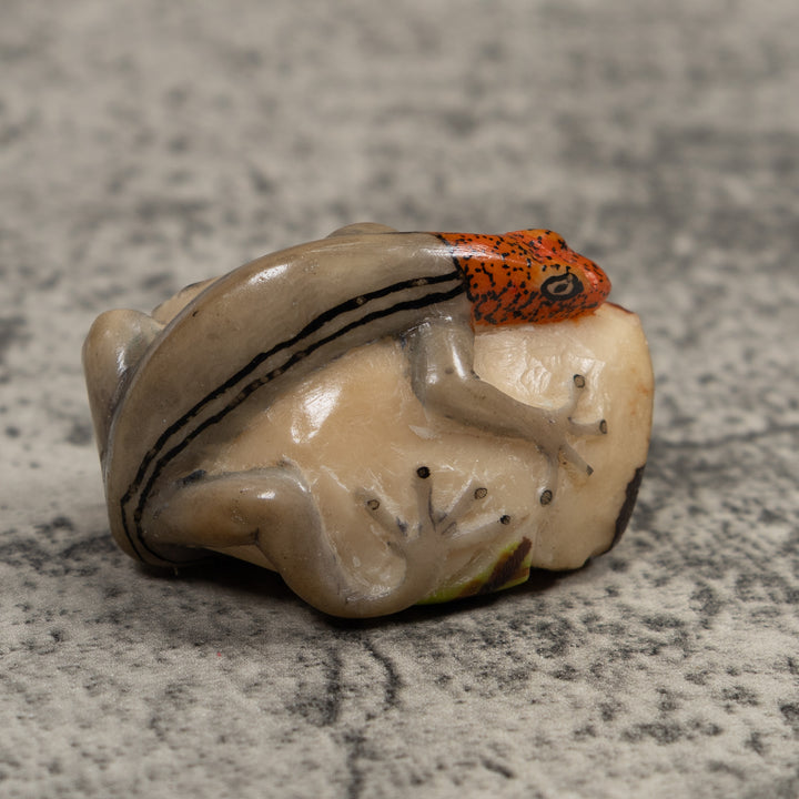 Redhead Gecko Lizard Reptile Tagua Carving