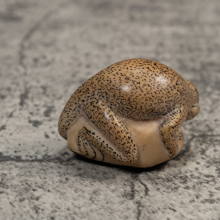 Vintage Black And White Monkey Tagua Carving