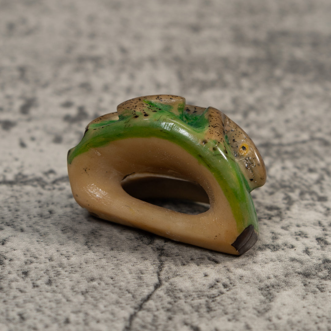 Vintage Gecko Scarf Ring Tagua Carving