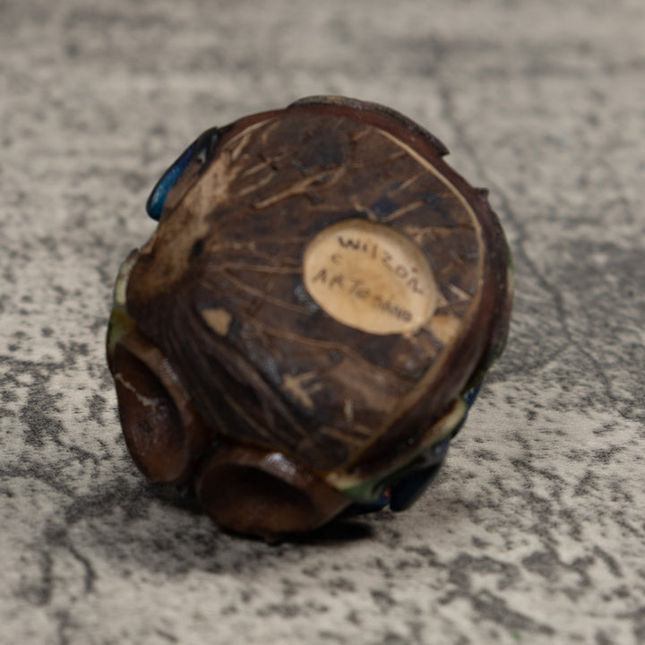 Double Blue Red And Yellow Poison Dart Frog Tagua Carving