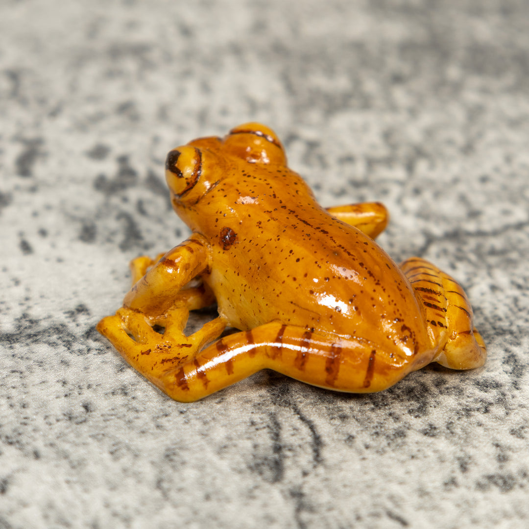 Free-Standing Brown Frog Tagua Carving