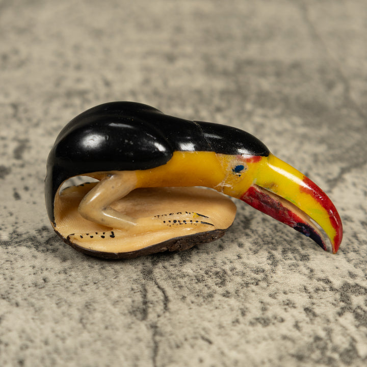 Vintage Toucan Parrot Bird Tagua Carving