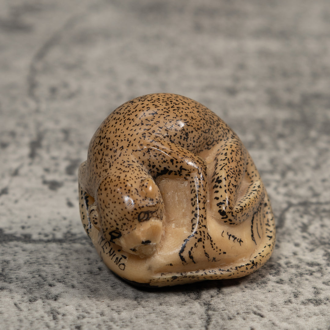 Vintage Black And White Monkey Tagua Carving