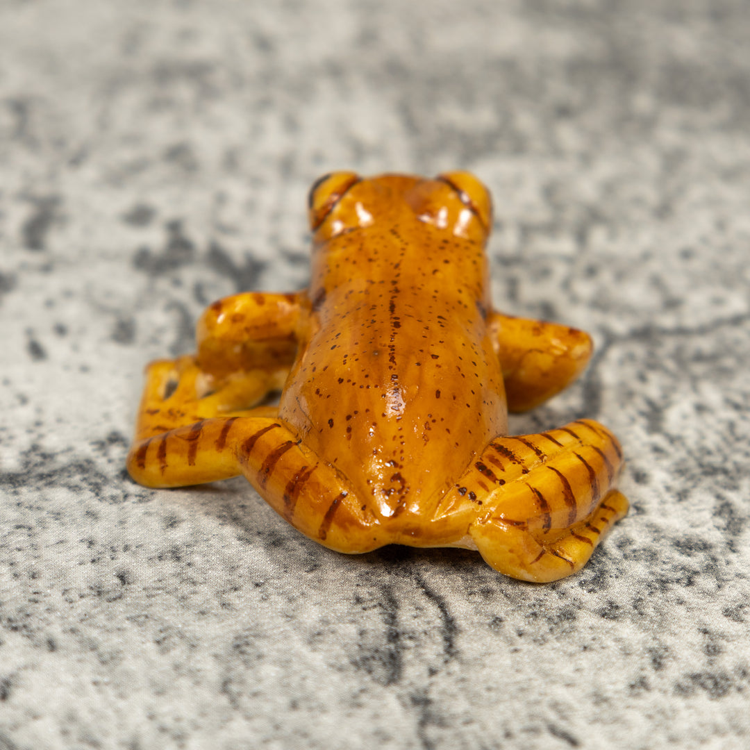 Free-Standing Brown Frog Tagua Carving