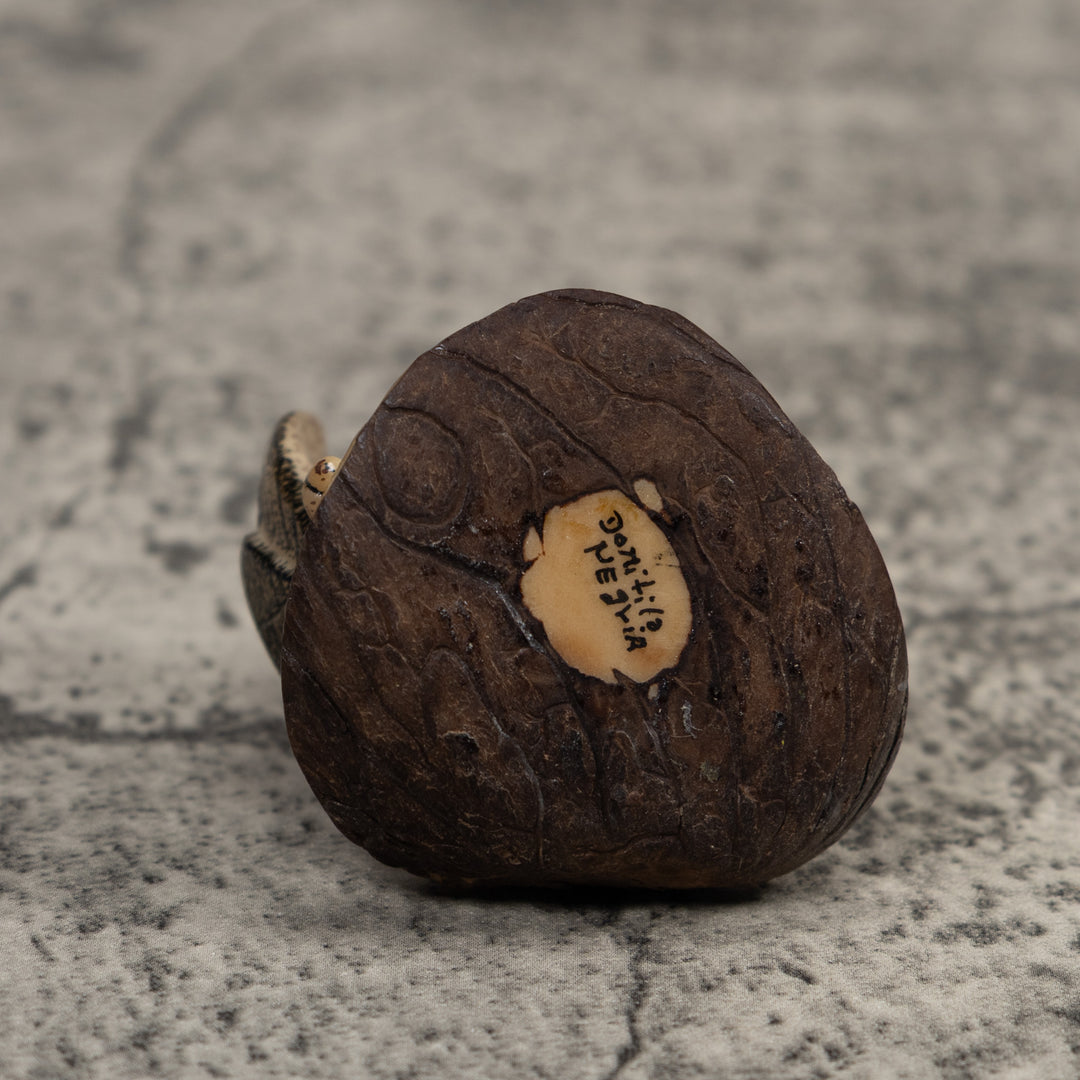 Woodpecker Bird And Caterpillar Tagua Carving