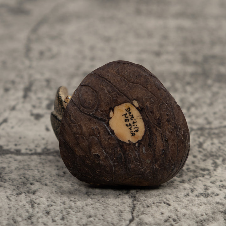 Woodpecker Bird And Caterpillar Tagua Carving