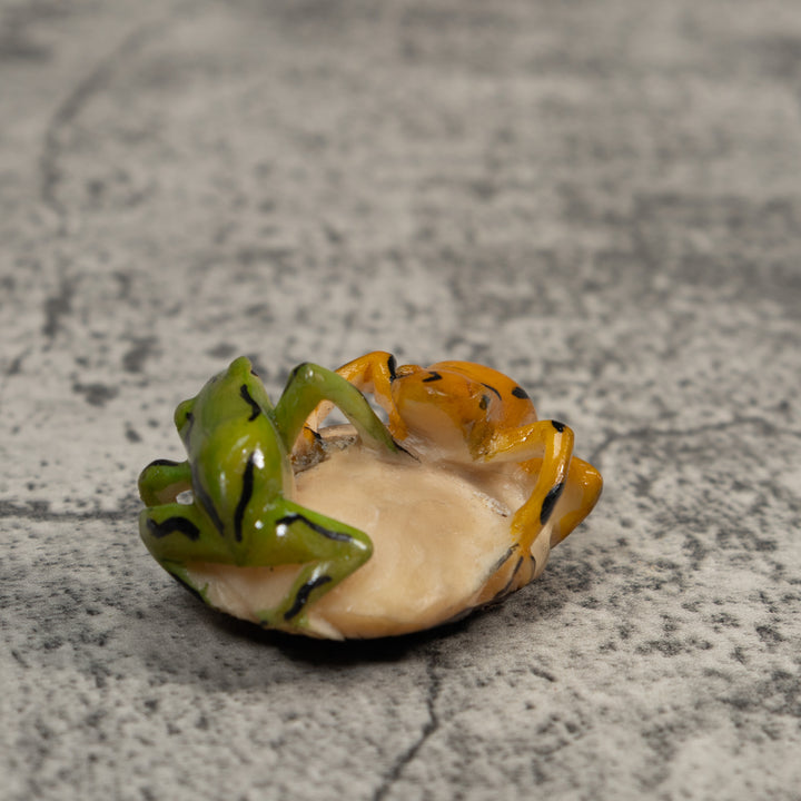Gold And Green Double Poison Dart Frog Tagua Carving