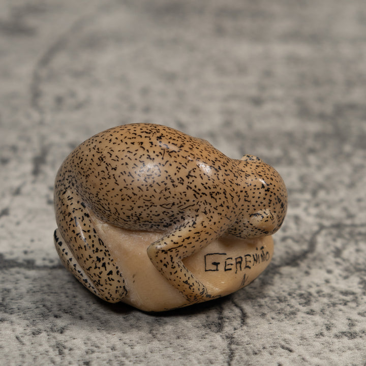 Vintage Black And White Monkey Tagua Carving