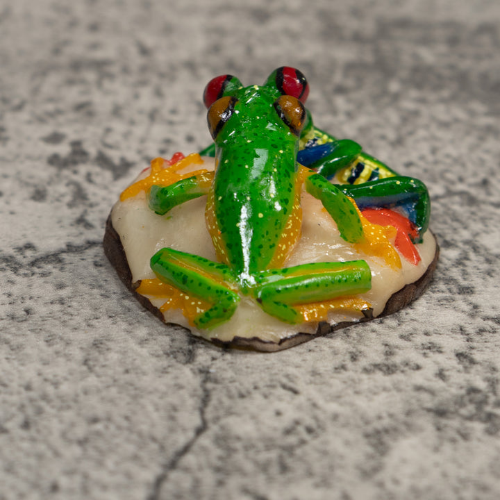 Double Red-Eyed Tree Frog Tagua Carving