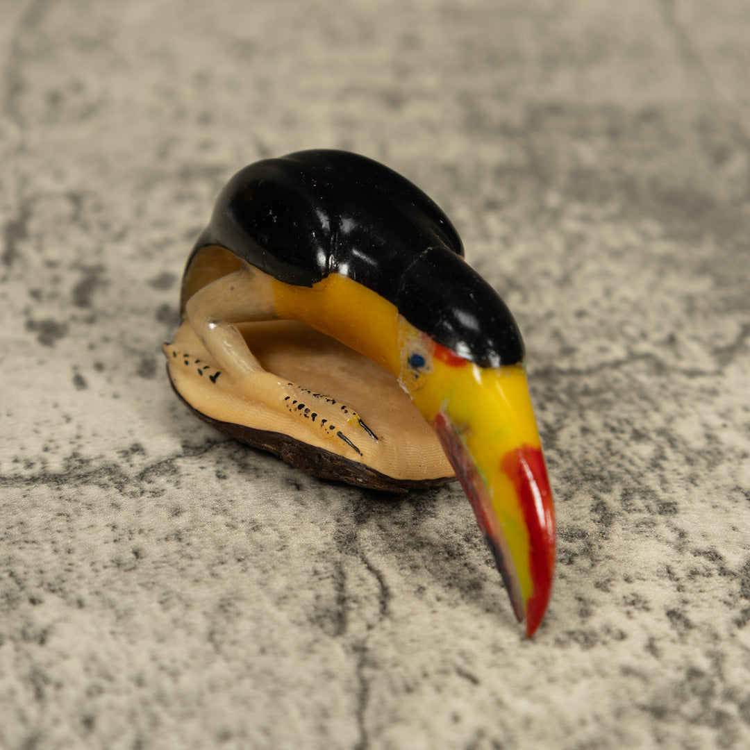 Vintage Toucan Parrot Bird Tagua Carving