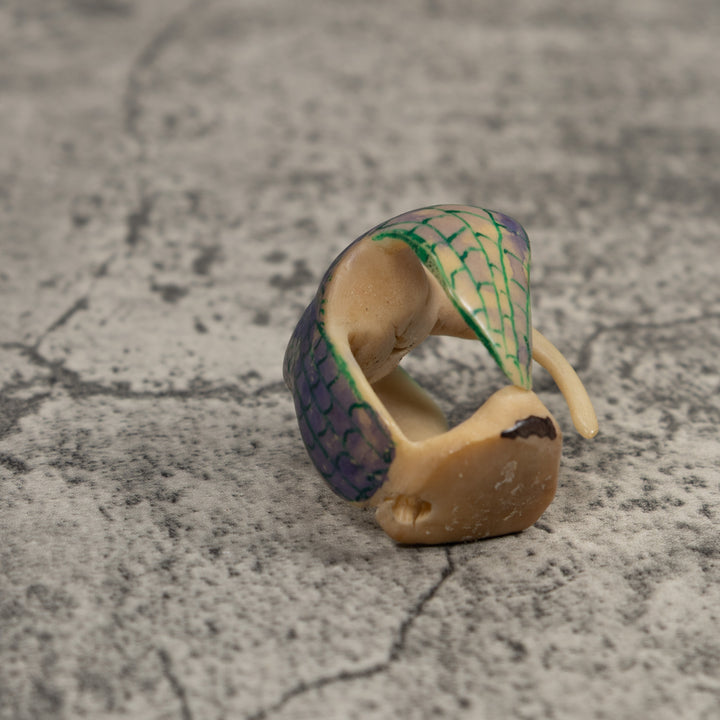 Vintage Blue And Green Hummingbird Tagua Carving