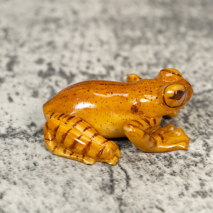Free-Standing Brown Frog Tagua Carving