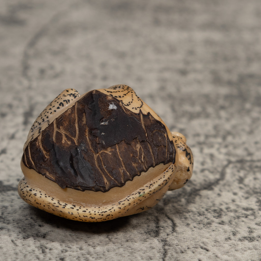 Vintage Black And White Monkey Tagua Carving